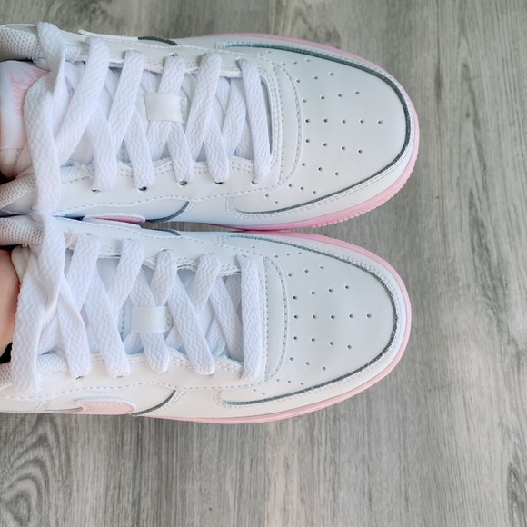 pink and white nike air force